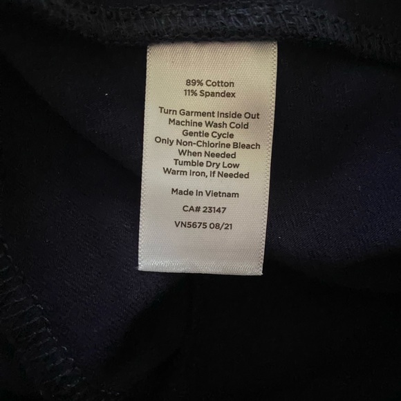 T by Talbots Activewear Yoga Tech Bootcut Pants Women Size Small Navy Dark Blue - Picture 9 of 14